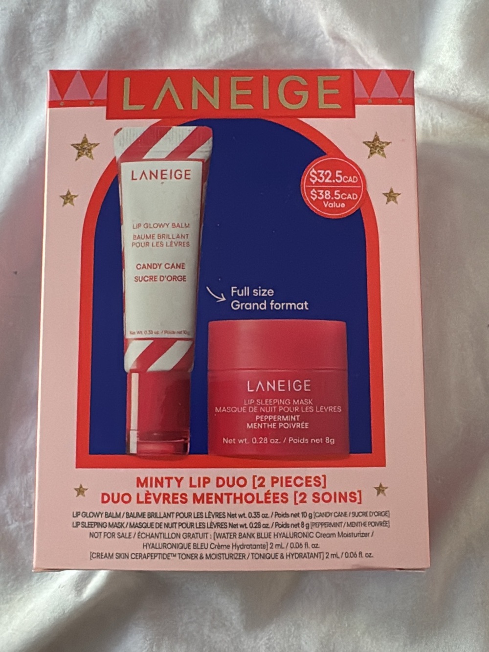 LANEIGE Pink & Red Minty Lip Duo - Candy Cane & Peppermint
